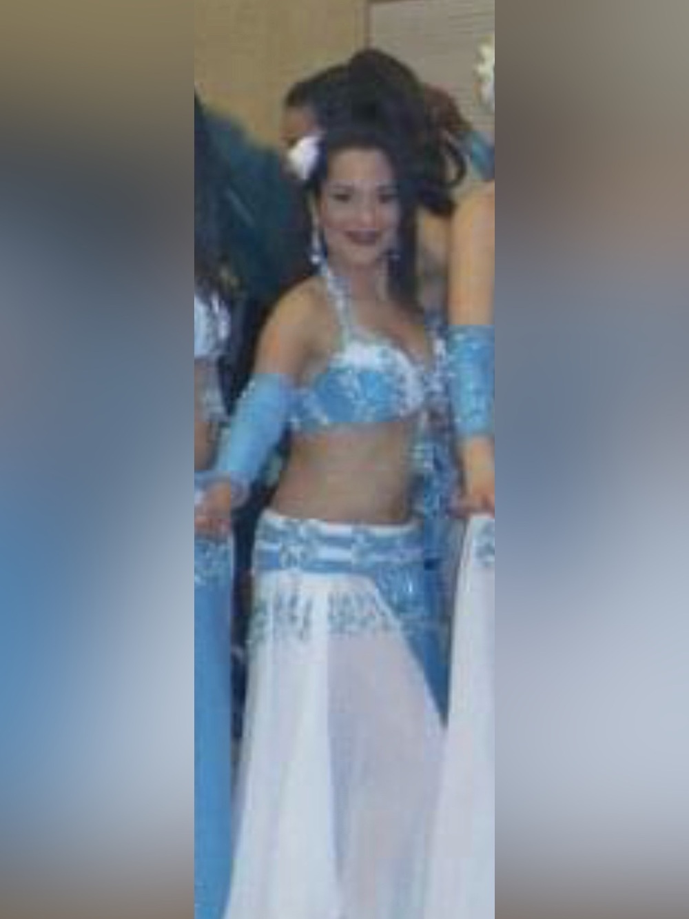 White & Blue Belly Dance Costume